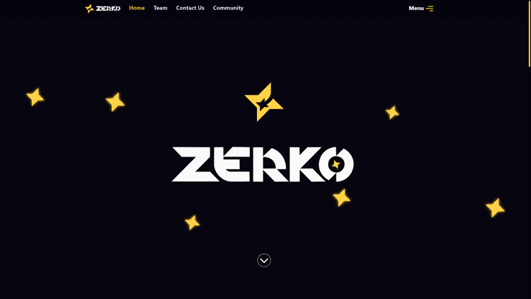 snapshot of zerko homepage